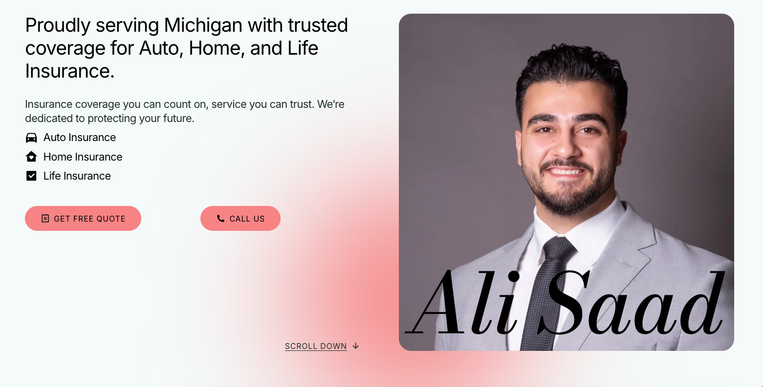 Saad Insurance Agency website